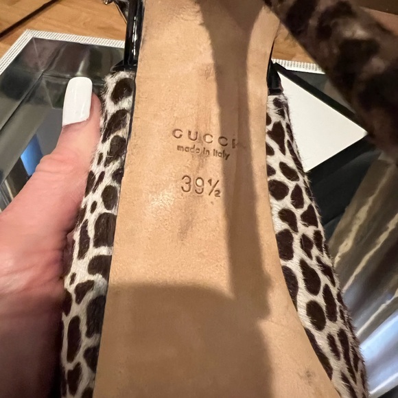✨AUTHENTIC✨Gucci leopard print pony haired Sofia platform sling back heels - Picture 7 of 9